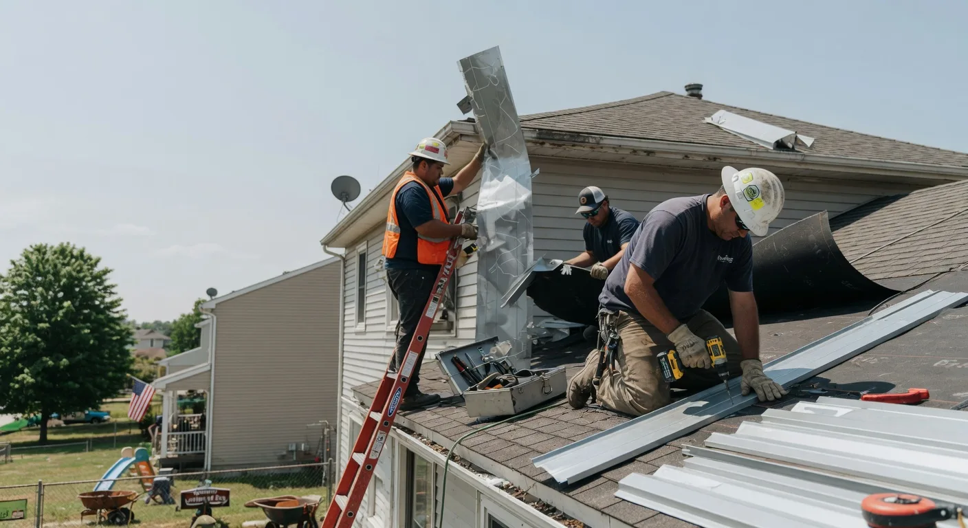 Storm Damage Metal Roof Repair in North Middletown, KY